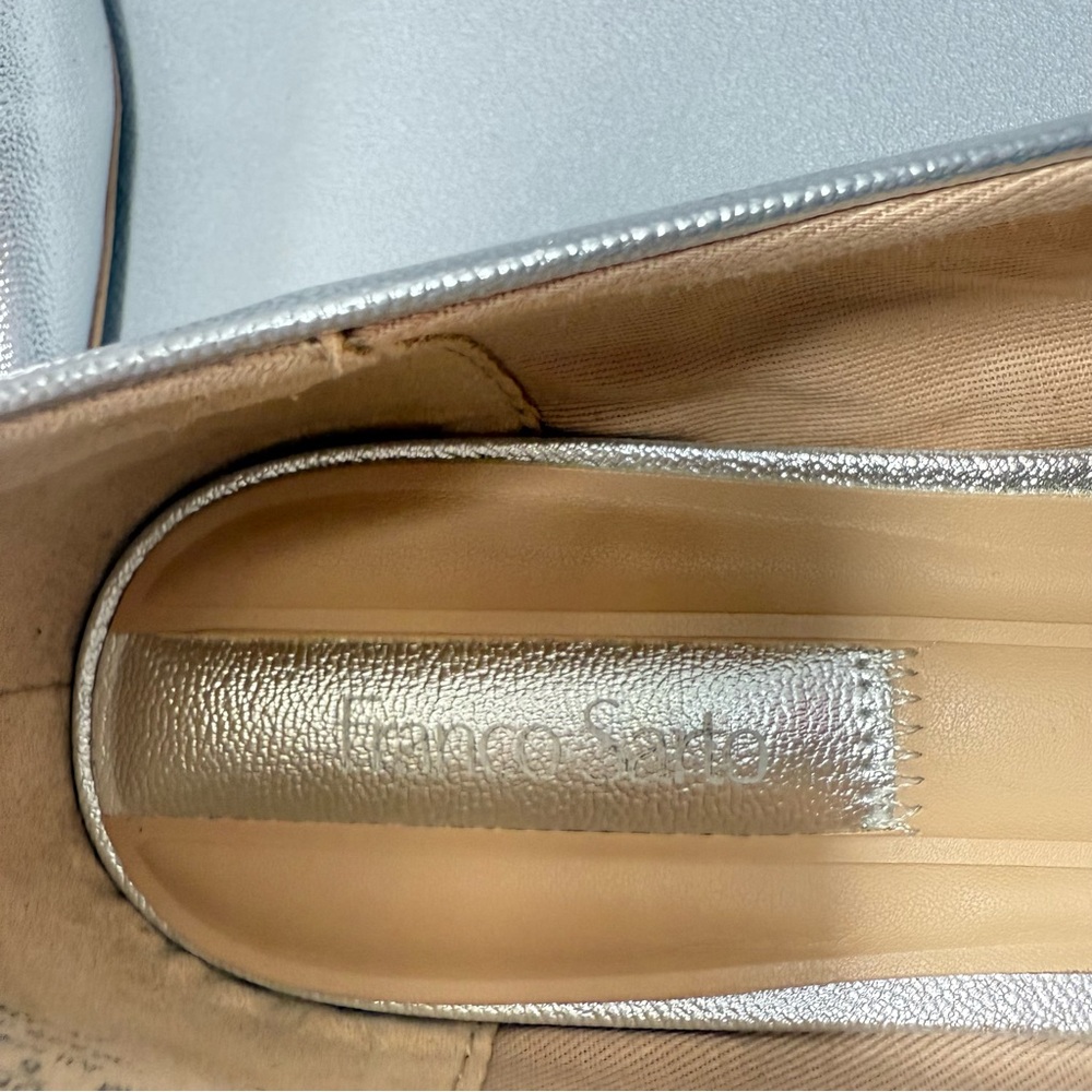 Franco Sarto Ariel Metallic Silver Square Toe Ballet Flats - Picture 11 of 15